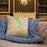 Custom El Paso Texas Map Throw Pillow in Watercolor on Cream Colored Couch
