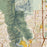 El Paso Texas Map Print in Woodblock Style Zoomed In Close Up Showing Details