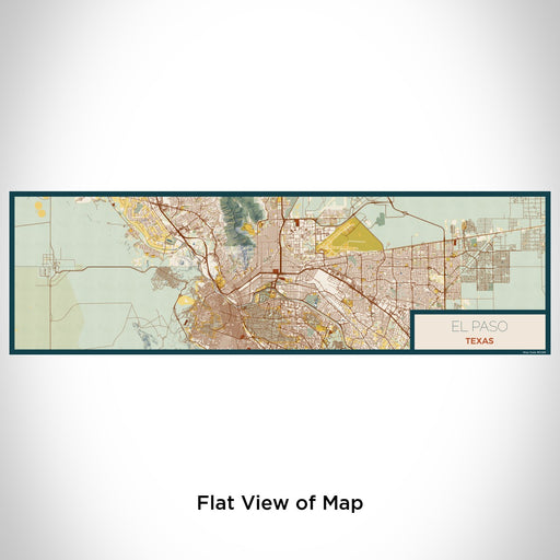 Flat View of Map Custom El Paso Texas Map Enamel Mug in Woodblock