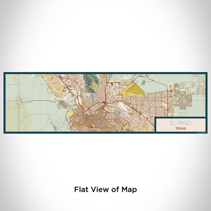 Flat View of Map Custom El Paso Texas Map Enamel Mug in Woodblock