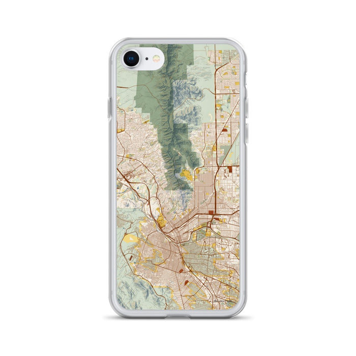 Custom El Paso Texas Map iPhone SE Phone Case in Woodblock