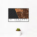 12x18 El Segundo California Map Print Landscape Orientation in Ember Style With Small Cactus Plant in White Planter