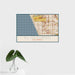 16x24 El Segundo California Map Print Landscape Orientation in Woodblock Style With Tropical Plant Leaves in Water