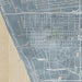 El Segundo California Map Print in Afternoon Style Zoomed In Close Up Showing Details