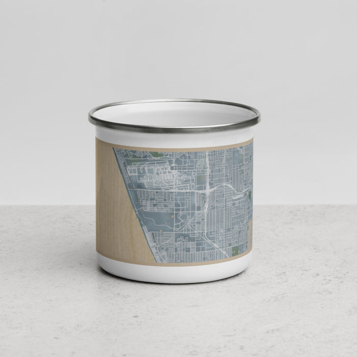 Front View Custom El Segundo California Map Enamel Mug in Afternoon
