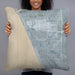 Person holding 22x22 Custom El Segundo California Map Throw Pillow in Afternoon