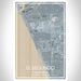 El Segundo California Map Print Portrait Orientation in Afternoon Style With Shaded Background