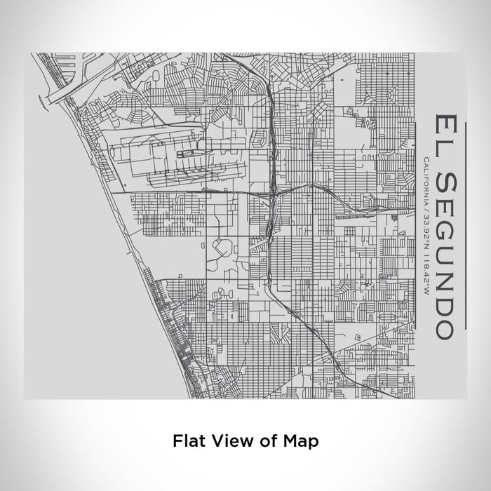 Rendered View of El Segundo California Map Engraving on 20oz Stainless Steel Insulated Bottle with Bamboo Top