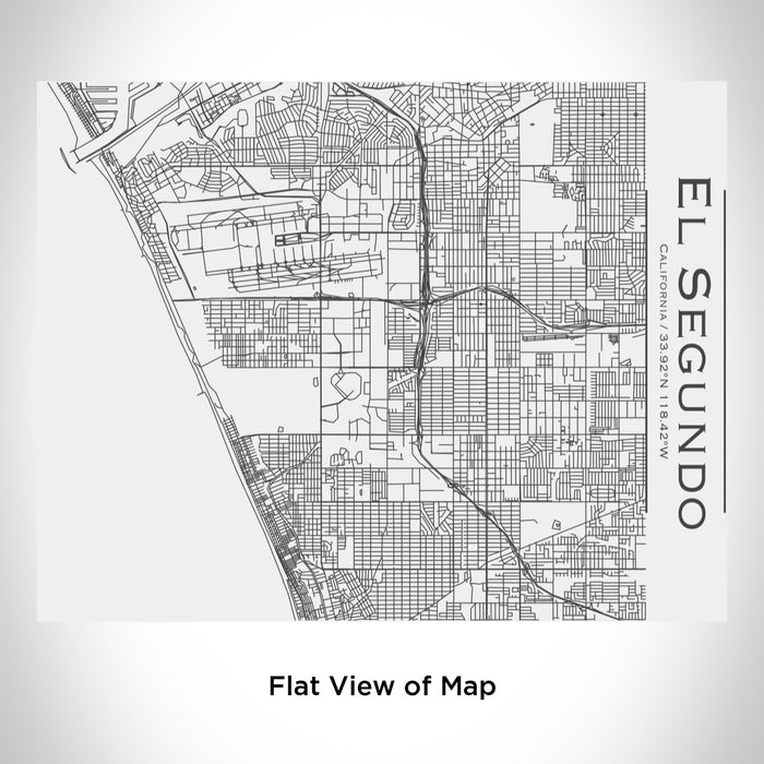 Rendered View of El Segundo California Map Engraving on 20oz Stainless Steel Insulated Bottle with Bamboo Top in White