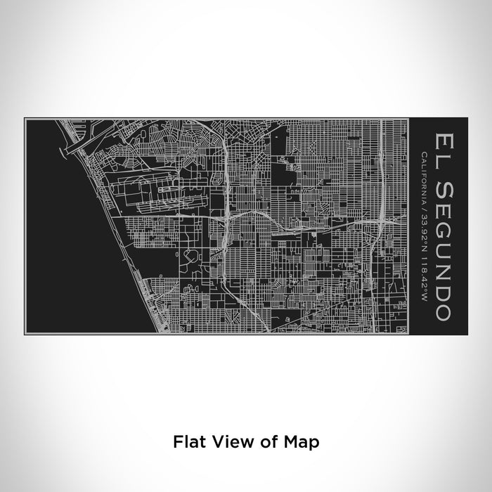 Rendered View of El Segundo California Map Engraving on 17oz Stainless Steel Insulated Cola Bottle in Black