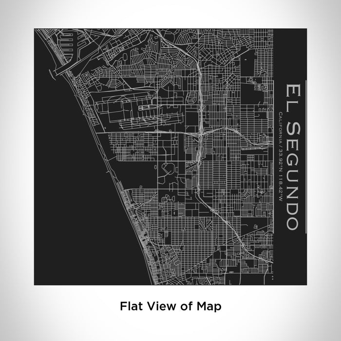 Rendered View of El Segundo California Map Engraving on 17oz Stainless Steel Insulated Tumbler in Black