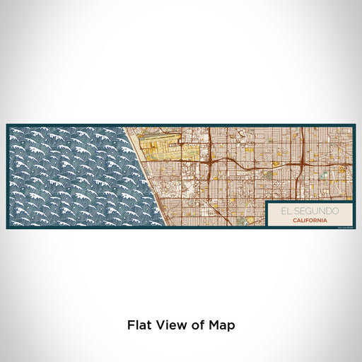 Flat View of Map Custom El Segundo California Map Enamel Mug in Woodblock