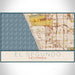 El Segundo California Map Print Landscape Orientation in Woodblock Style With Shaded Background