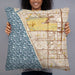 Person holding 22x22 Custom El Segundo California Map Throw Pillow in Woodblock