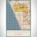 El Segundo California Map Print Portrait Orientation in Woodblock Style With Shaded Background