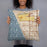 Person holding 18x18 Custom El Segundo California Map Throw Pillow in Woodblock