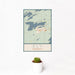 12x18 Ely Minnesota Map Print Portrait Orientation in Woodblock Style With Small Cactus Plant in White Planter