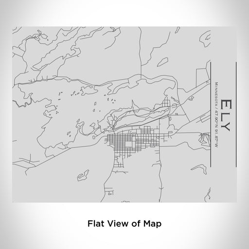 Rendered View of Ely Minnesota Map Engraving on 20oz Stainless Steel Insulated Bottle with Bamboo Top