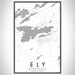 Ely Minnesota Map Print Portrait Orientation in Classic Style With Shaded Background