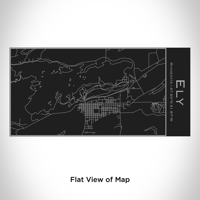 Rendered View of Ely Minnesota Map Engraving on 17oz Stainless Steel Insulated Cola Bottle in Black