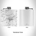 Rendered View of Ely Minnesota Map Engraving on 6oz Stainless Steel Flask in White