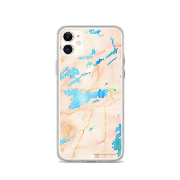 Custom iPhone 11 Ely Minnesota Map Phone Case in Watercolor