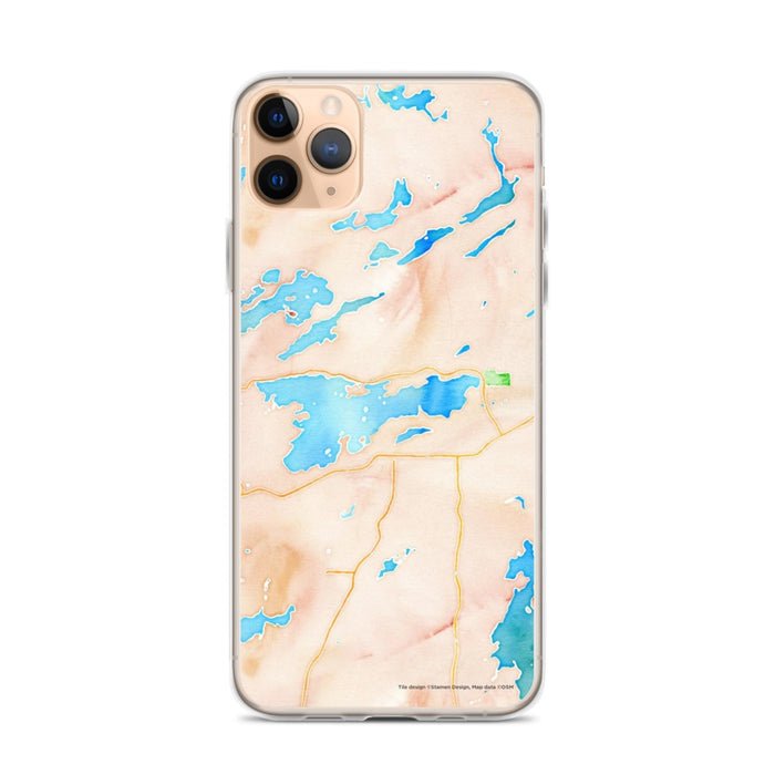 Custom iPhone 11 Pro Max Ely Minnesota Map Phone Case in Watercolor