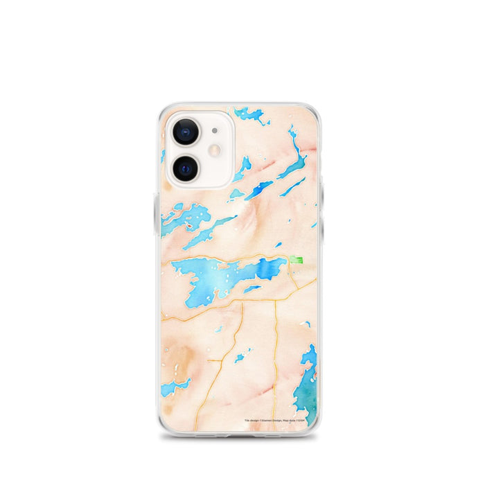 Custom iPhone 12 mini Ely Minnesota Map Phone Case in Watercolor