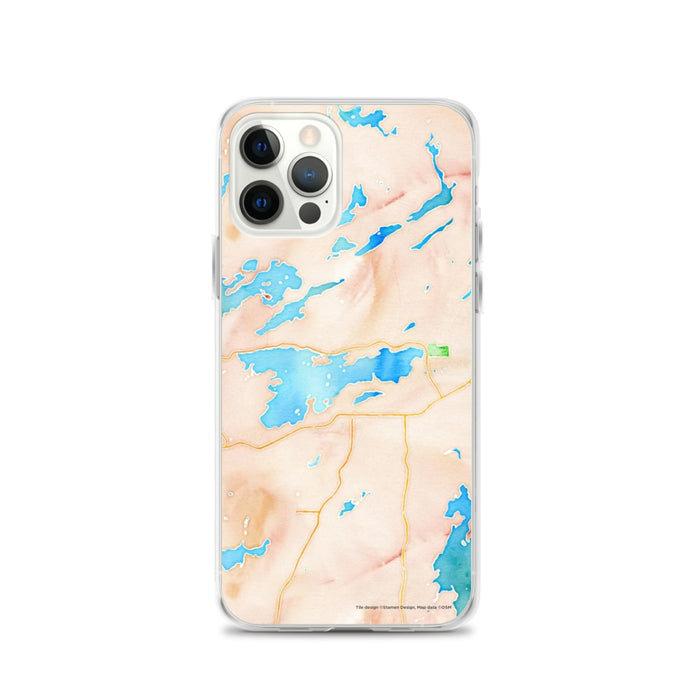 Custom iPhone 12 Pro Ely Minnesota Map Phone Case in Watercolor