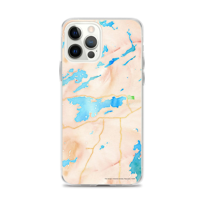 Custom iPhone 12 Pro Max Ely Minnesota Map Phone Case in Watercolor