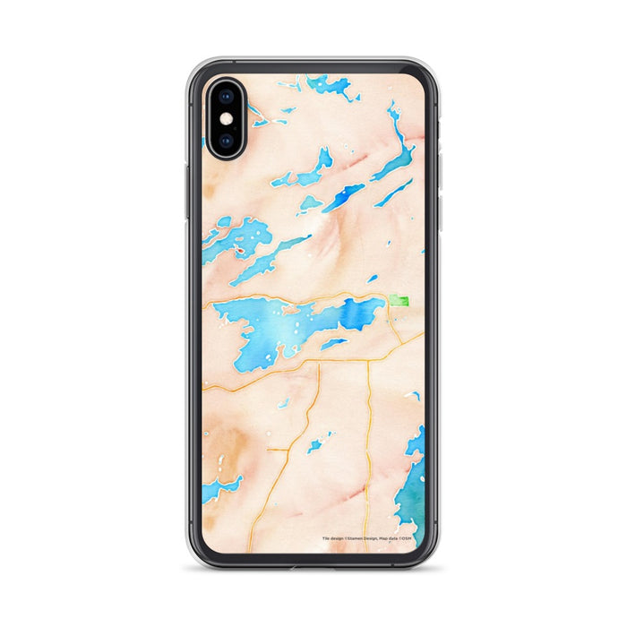 Custom iPhone XS Max Ely Minnesota Map Phone Case in Watercolor