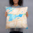 Person holding 18x18 Custom Ely Minnesota Map Throw Pillow in Watercolor