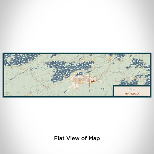 Flat View of Map Custom Ely Minnesota Map Enamel Mug in Woodblock