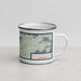 Right View Custom Ely Minnesota Map Enamel Mug in Woodblock