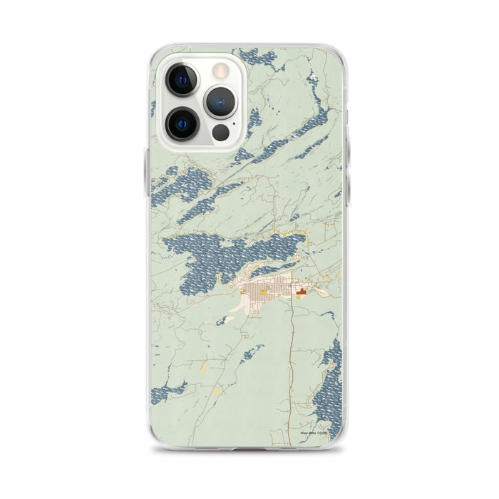 Custom iPhone 12 Pro Max Ely Minnesota Map Phone Case in Woodblock