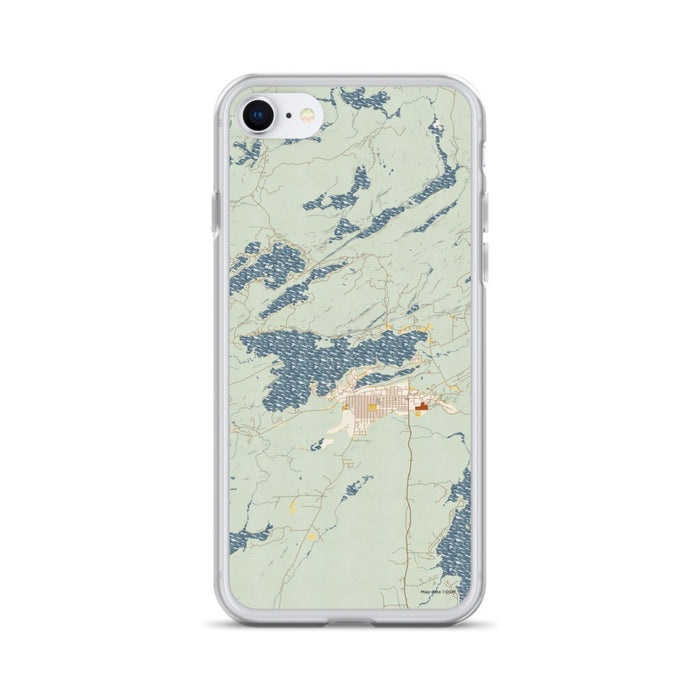 Custom iPhone SE Ely Minnesota Map Phone Case in Woodblock
