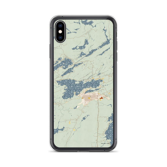 Custom iPhone XS Max Ely Minnesota Map Phone Case in Woodblock