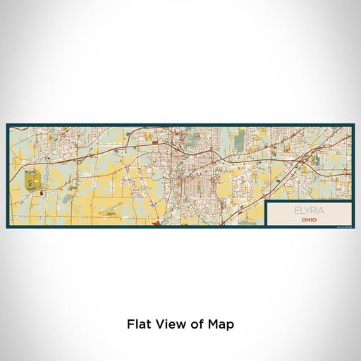 Flat View of Map Custom Elyria Ohio Map Enamel Mug in Woodblock