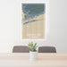 24x36 Emerald Isle North Carolina Map Print Portrait Orientation in Afternoon Style Behind 2 Chairs Table and Potted Plant