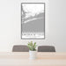 24x36 Emerald Isle North Carolina Map Print Portrait Orientation in Classic Style Behind 2 Chairs Table and Potted Plant
