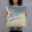 Person holding 18x18 Custom Emerald Isle North Carolina Map Throw Pillow in Afternoon