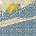 Emerald Isle North Carolina Map Print in Woodblock Style Zoomed In Close Up Showing Details
