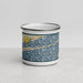 Front View Custom Emerald Isle North Carolina Map Enamel Mug in Woodblock