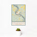 12x18 Emlenton Pennsylvania Map Print Portrait Orientation in Woodblock Style With Small Cactus Plant in White Planter