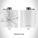 Rendered View of Emlenton Pennsylvania Map Engraving on 6oz Stainless Steel Flask in White