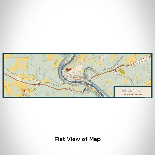 Flat View of Map Custom Emlenton Pennsylvania Map Enamel Mug in Woodblock