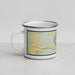 Left View Custom Emlenton Pennsylvania Map Enamel Mug in Woodblock