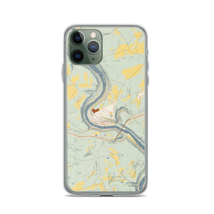 Custom iPhone 11 Pro Emlenton Pennsylvania Map Phone Case in Woodblock
