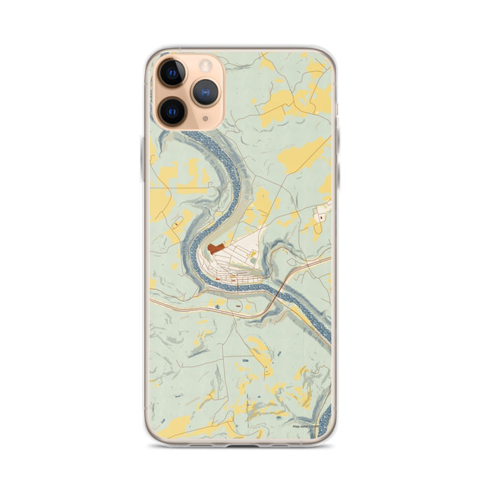 Custom iPhone 11 Pro Max Emlenton Pennsylvania Map Phone Case in Woodblock