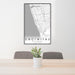 24x36 Encinitas California Map Print Portrait Orientation in Classic Style Behind 2 Chairs Table and Potted Plant